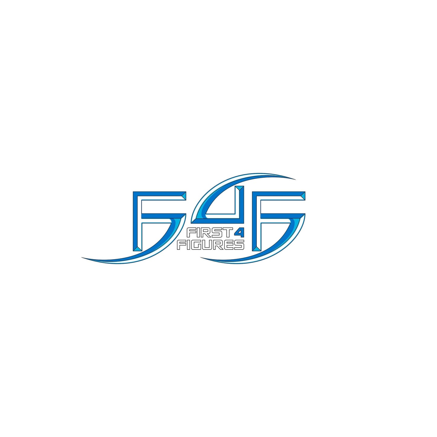 First 4 Figures' distinctive blue logo, symbolizing top-tier quality in video game and anime collectible figures, available at Generation Strange.