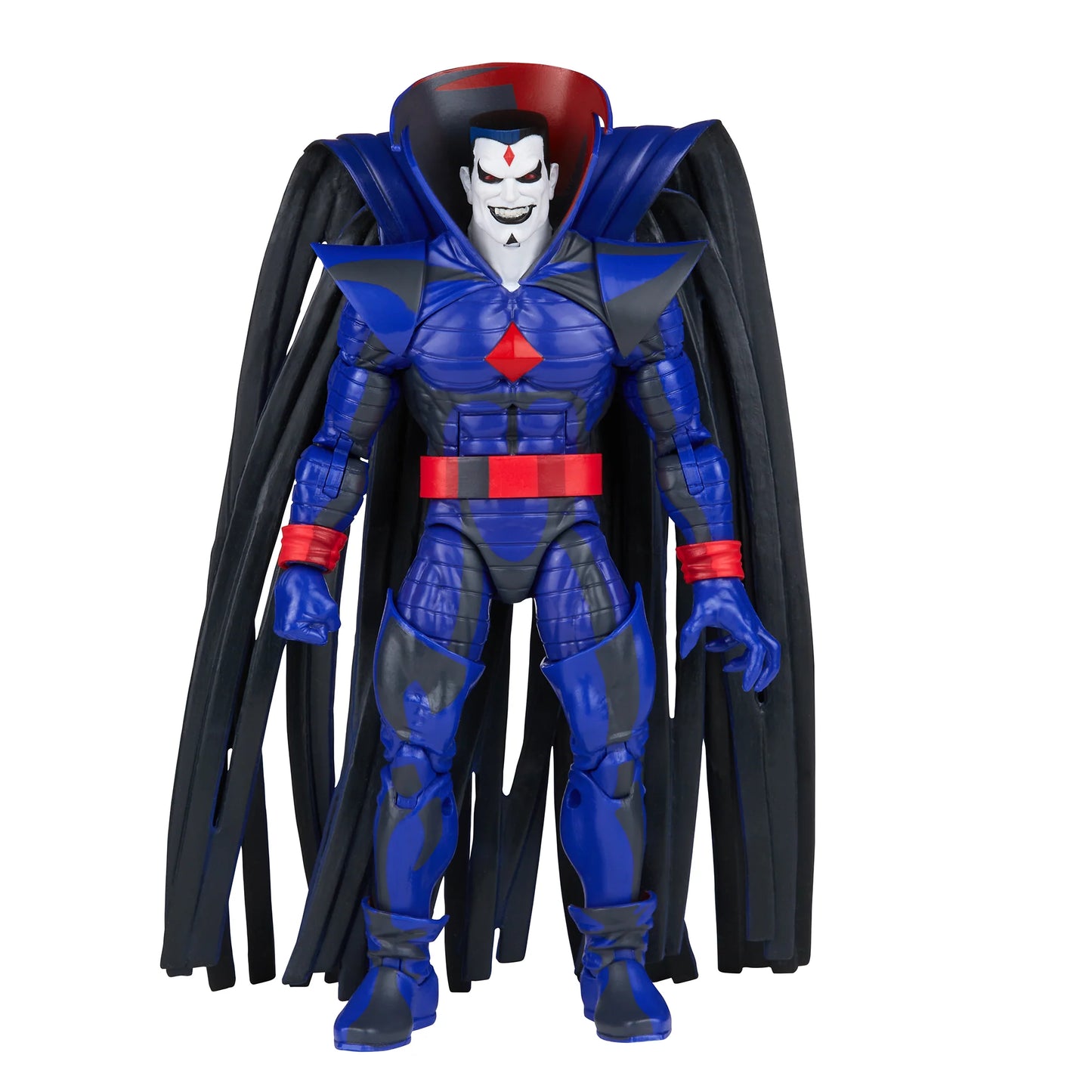 
                  
                    A 6-inch Marvel Legends Series X-Men Mr. Sinister action figure, featuring unique sculpting and cel-shaded deco, presented in a '90s video cassette-inspired packaging.
                  
                