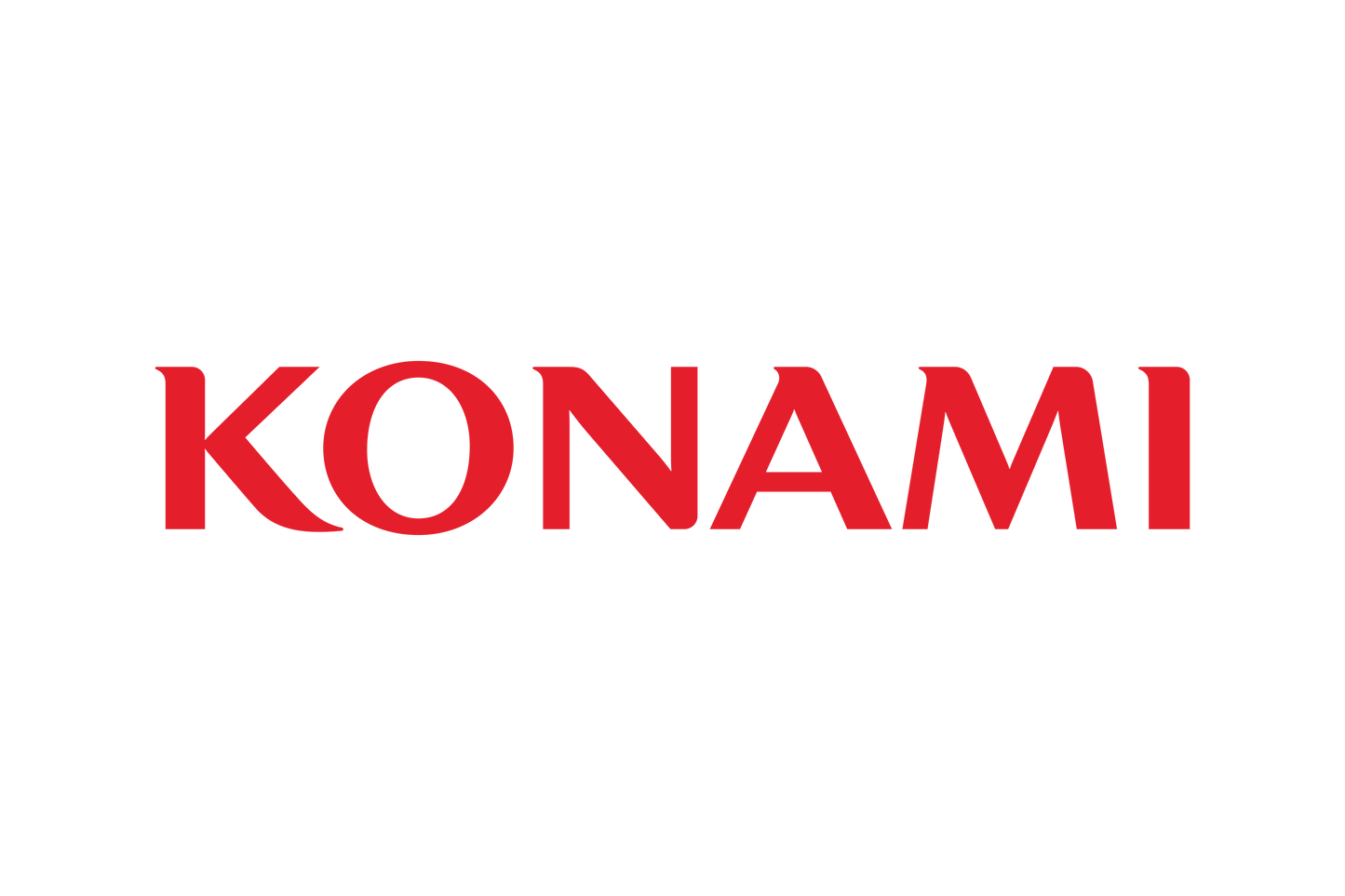 Konami's distinctive logo, representing a legendary presence in the gaming industry and home to the beloved Yu-Gi-Oh! trading card game, available at Generation Strange.
