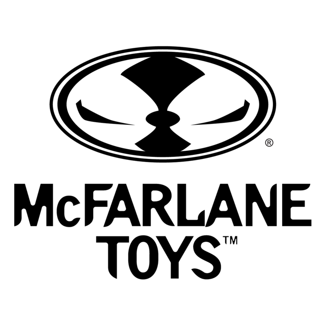 McFarlane Toys' iconic logo, symbolizing the pinnacle of highly detailed and collectible action figures, available at Generation Strange.