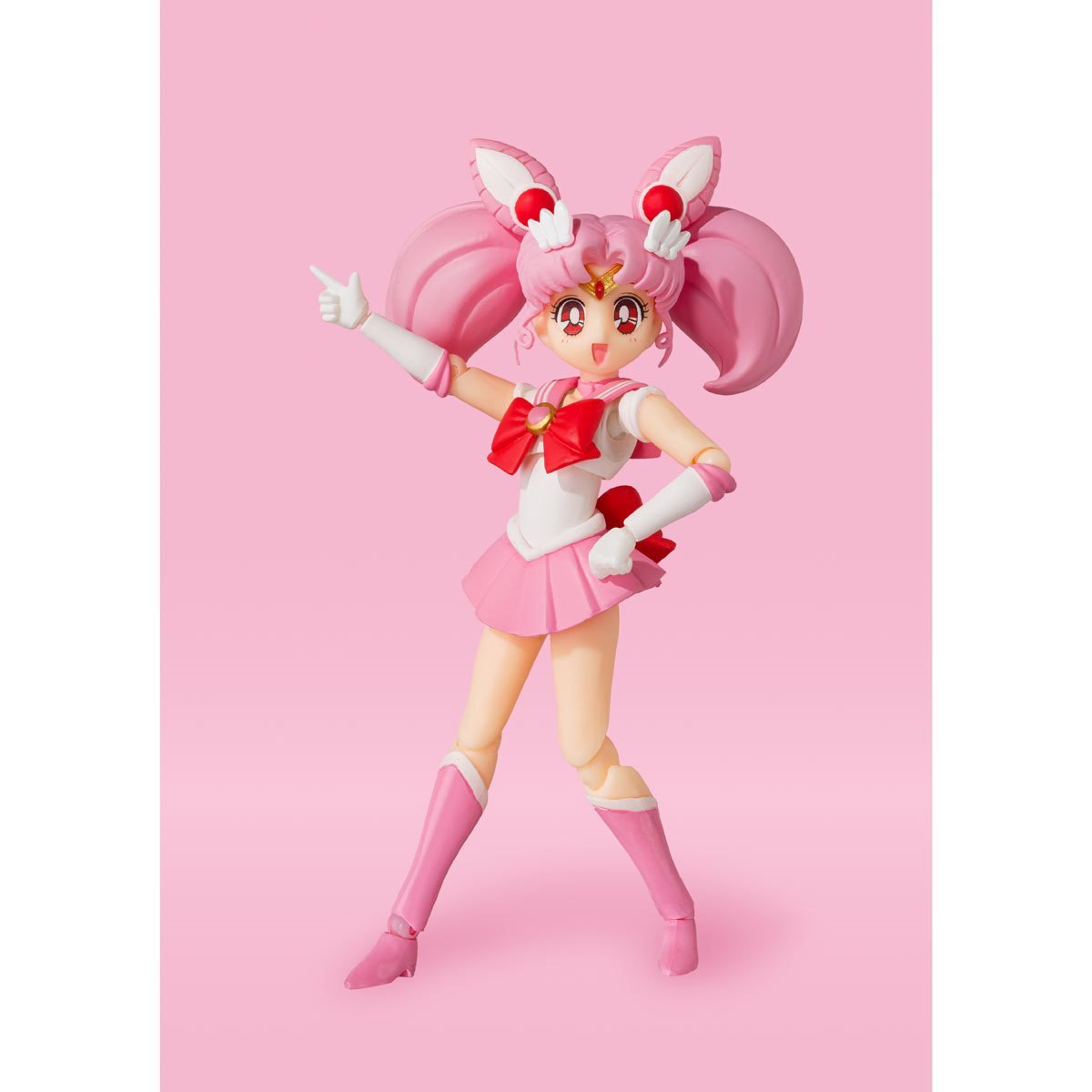 
                  
                    Sailor Chibi Moon Animation Color Edition SH Figuarts Action Figure - A 3.9-inch (10cm) tall articulated figure of Chibi Moon from the Sailor Moon series. Includes face plates, replacement wrists, alternate bangs, pink moon stick, and pedestals.
                  
                