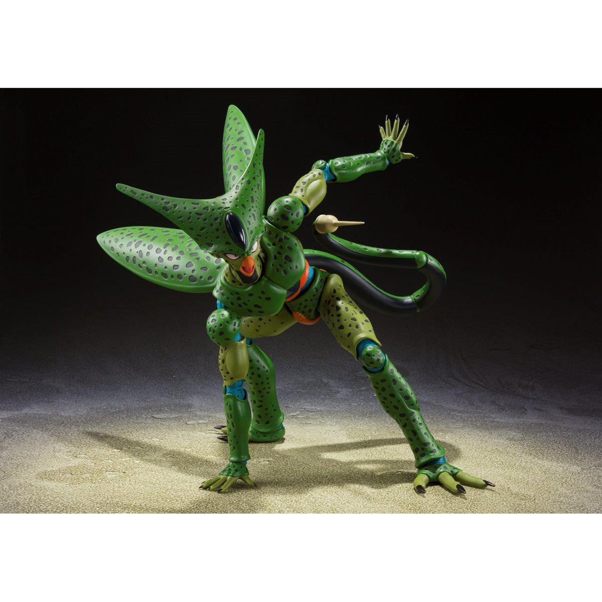 
                  
                    Dragon Ball Z Cell First Form S.H.Figuarts Action Figure - A highly detailed and articulated plastic figure of Cell in his First Form from Dragon Ball Z. Stands over 6 inches tall, featuring interchangeable hands, faces, and tail parts.
                  
                