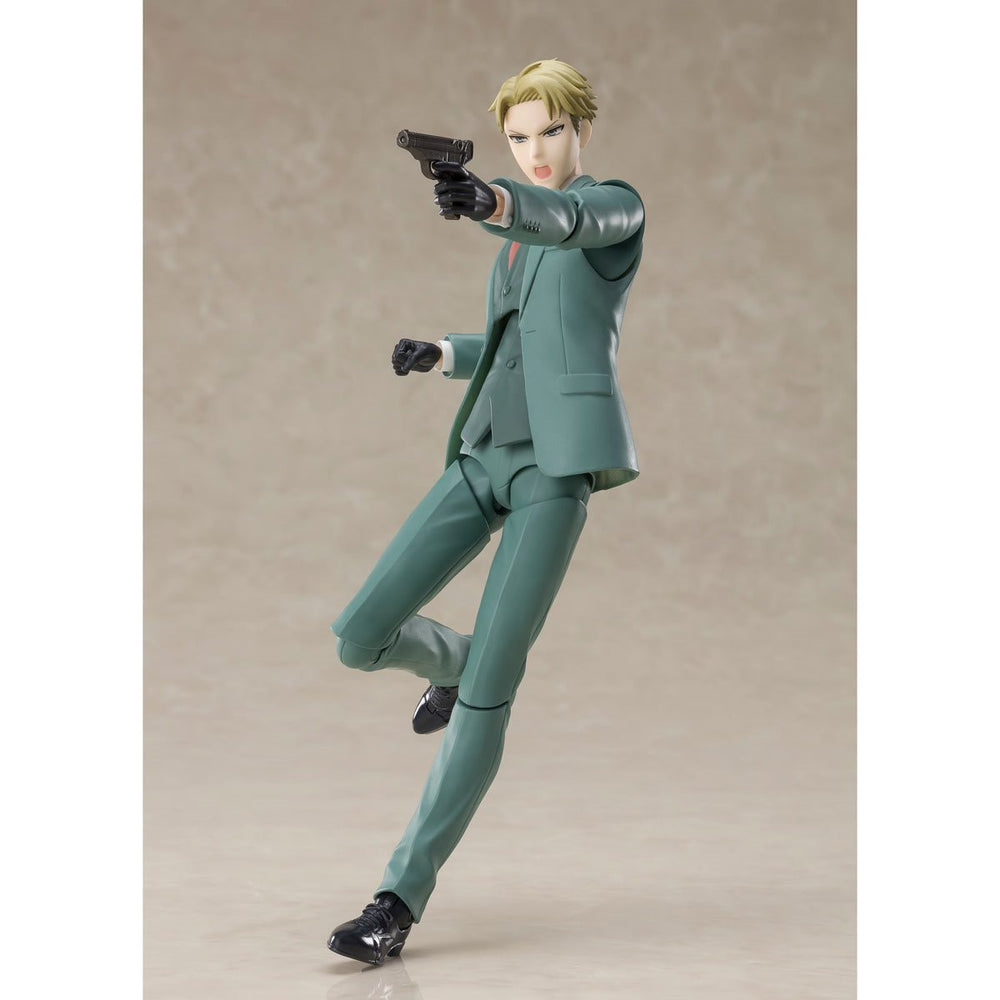 
                  
                    A 6.7 inches tall, highly articulated Loid Forger action figure from the anime Spy x Family. Part of Bandai's S.H.Figuarts lineup, the figure comes with interchangeable faces and hands, both bare and gloved, as well as Loid's signature gun.
                  
                