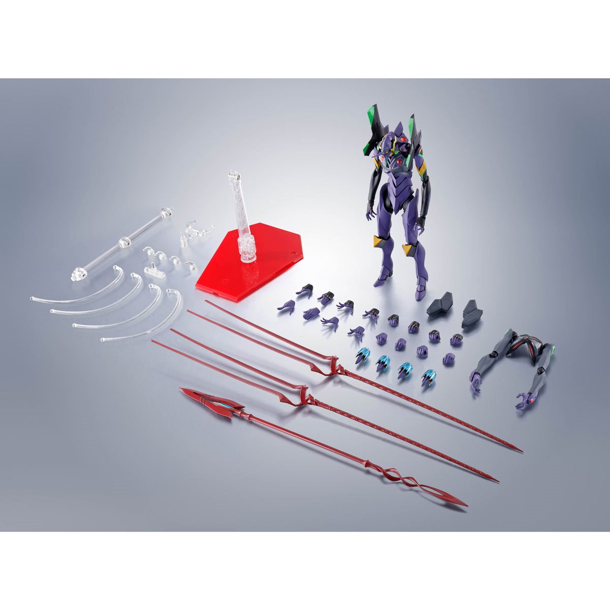 
                  
                    The highly detailed, fully articulated Robot Spirits EVA-13 (3.0+1.0) figure from "Rebuild of Evangelion", complete with multiple pairs of hands, optional arms, an additional chest, and the Spears of Longinus and Cassius.
                  
                