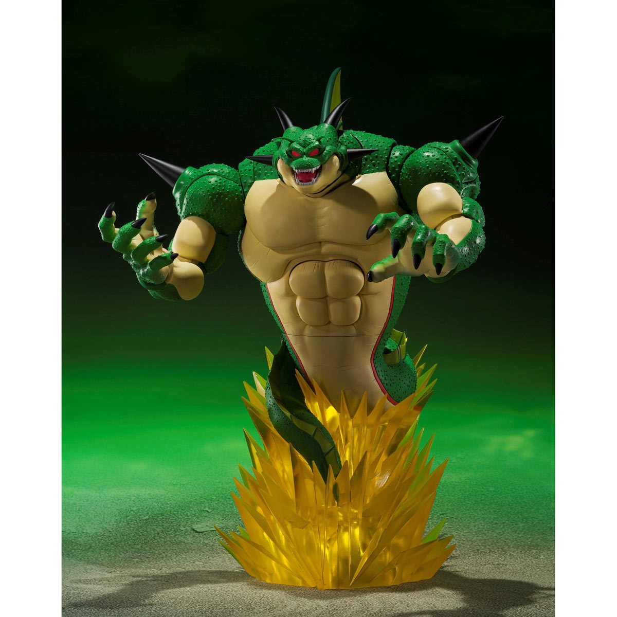 
                  
                    An 11.02 inches S.H.Figuarts Porunga figure with optional hands, alongside a Dende figure with interchangeable head and hands. Includes seven Namekian Dragon Balls, Porunga Stand, Dragon Ball Stand, and features lights and sounds from the Dragon Ball Z anime series.
                  
                