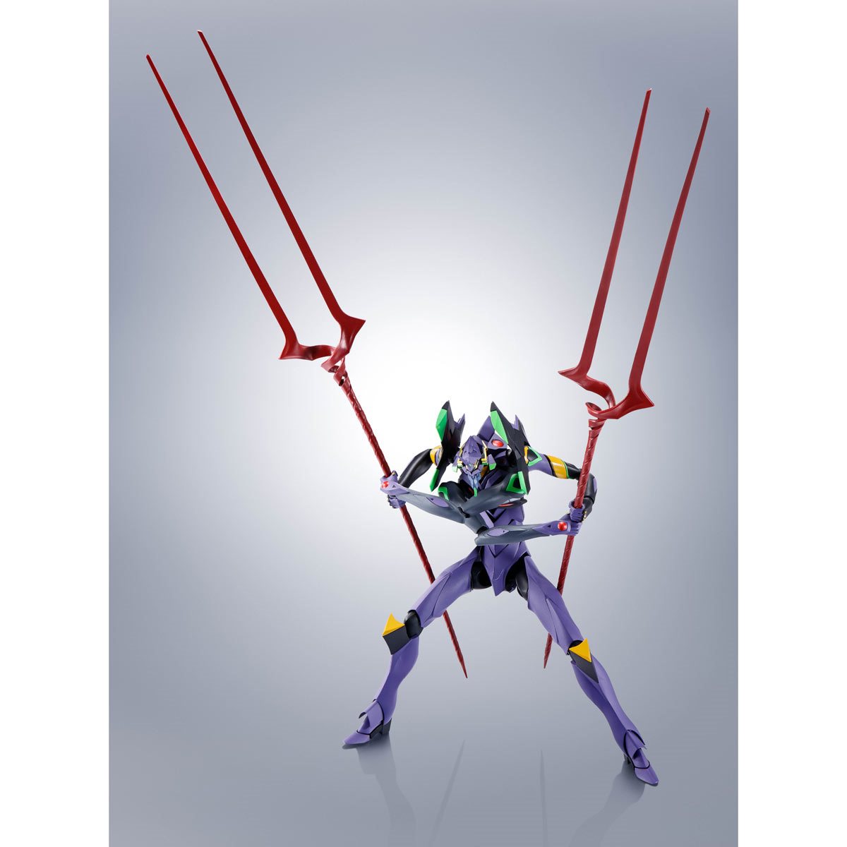 
                  
                    The highly detailed, fully articulated Robot Spirits EVA-13 (3.0+1.0) figure from "Rebuild of Evangelion", complete with multiple pairs of hands, optional arms, an additional chest, and the Spears of Longinus and Cassius.
                  
                