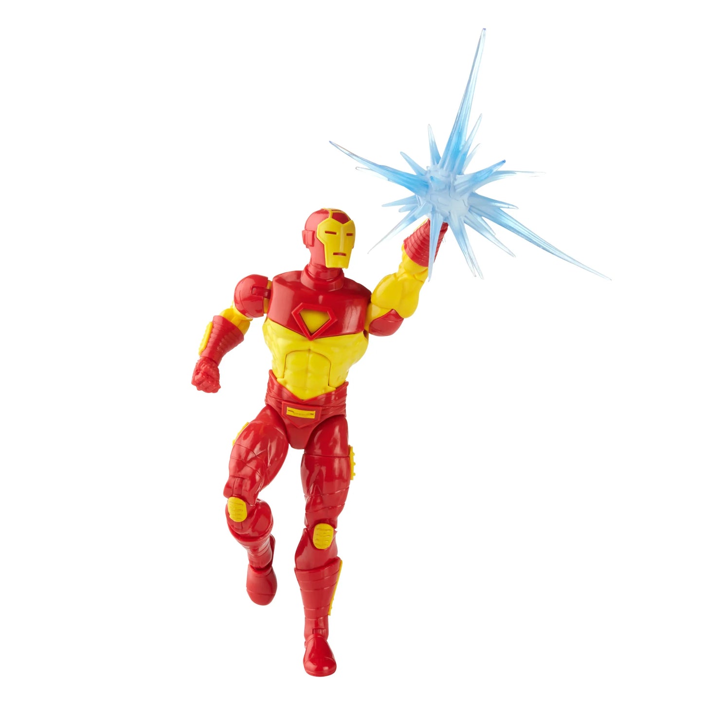 
                  
                    6-inch Marvel Legends Series Retro Iron Man action figure in Model 13 Armor, featuring alternate head accessories, a plasma cannon, and encased in retro-style cardback packaging.
                  
                