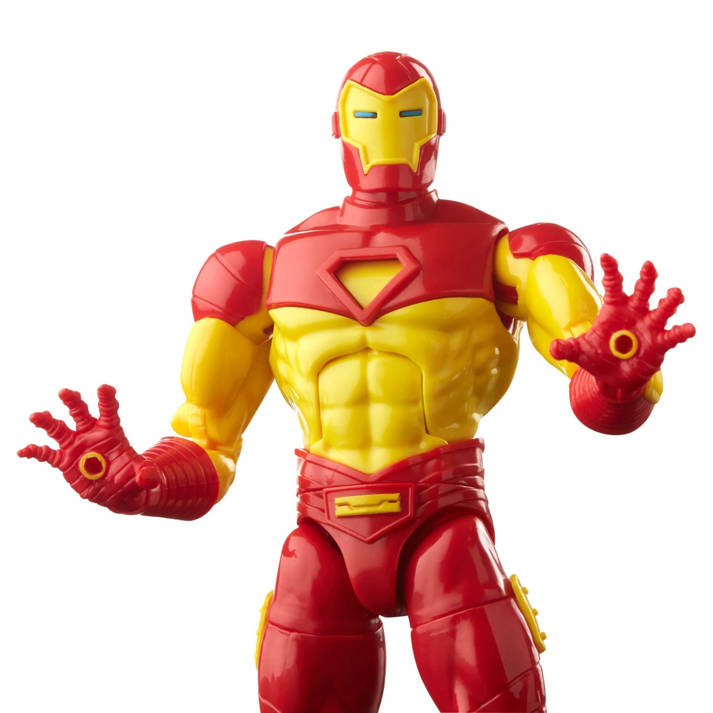 
                  
                    6-inch Marvel Legends Series Retro Iron Man action figure in Model 13 Armor, featuring alternate head accessories, a plasma cannon, and encased in retro-style cardback packaging.
                  
                