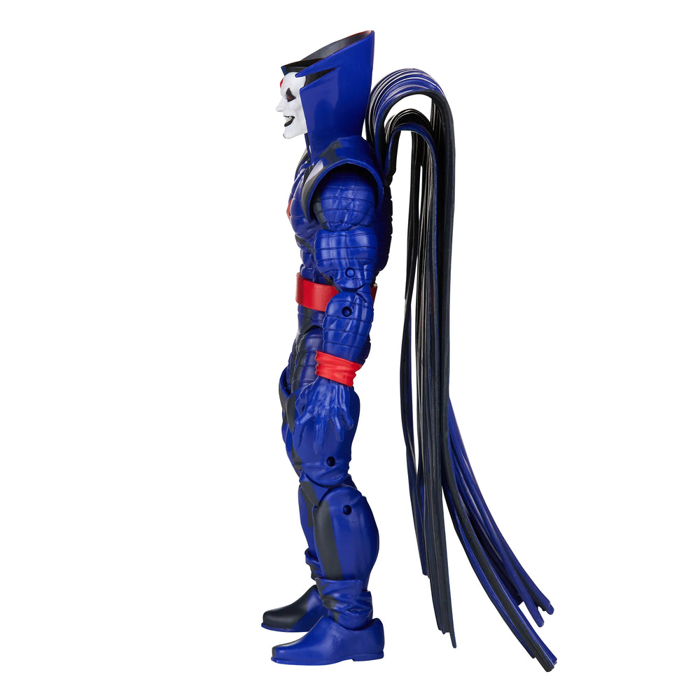 
                  
                    A 6-inch Marvel Legends Series X-Men Mr. Sinister action figure, featuring unique sculpting and cel-shaded deco, presented in a '90s video cassette-inspired packaging.
                  
                