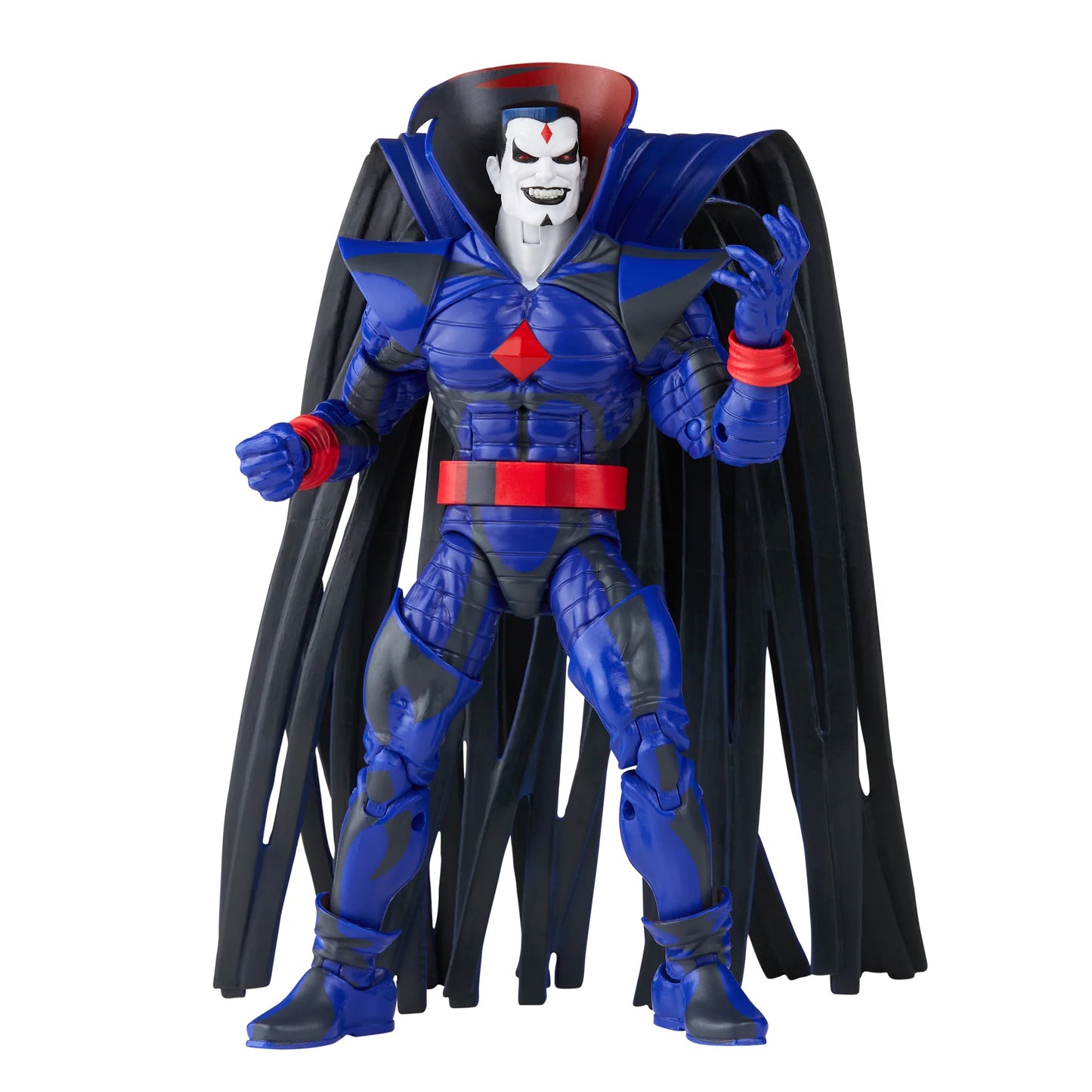 
                  
                    A 6-inch Marvel Legends Series X-Men Mr. Sinister action figure, featuring unique sculpting and cel-shaded deco, presented in a '90s video cassette-inspired packaging.
                  
                