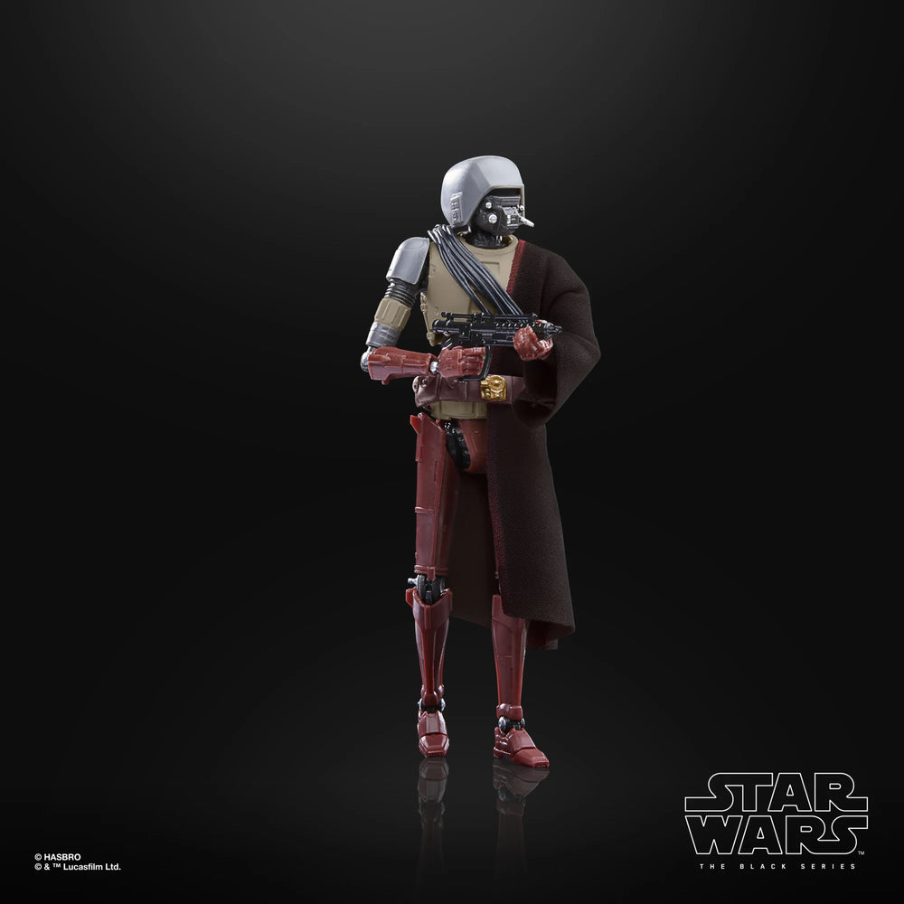 
                  
                    A detailed 6-inch Star Wars The Black Series HK-87 action figure, depicting the antiquated assassin droid design from The Mandalorian, complete with a character-inspired accessory and multiple points of articulation.
                  
                