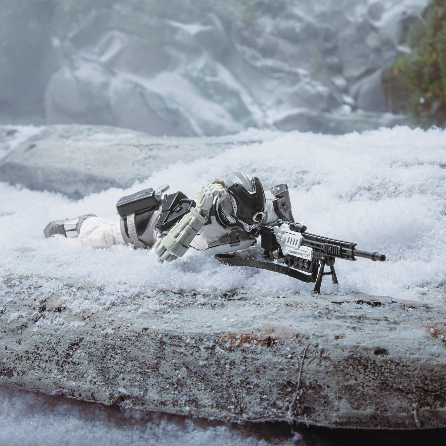 
                  
                    A 6.69-inch G.I. Joe Classified Series Arctic B.A.T. action figure posed in a battle-ready stance, showcasing its detailed design and multiple accessories.
                  
                