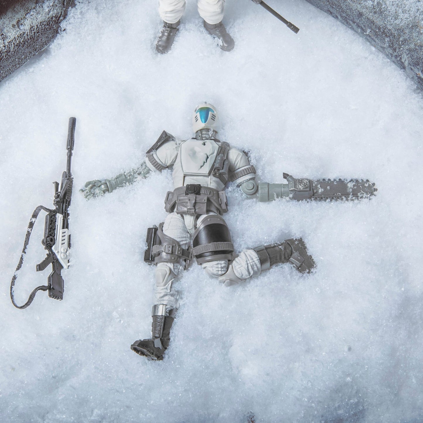 
                  
                    A 6.69-inch G.I. Joe Classified Series Arctic B.A.T. action figure posed in a battle-ready stance, showcasing its detailed design and multiple accessories.
                  
                