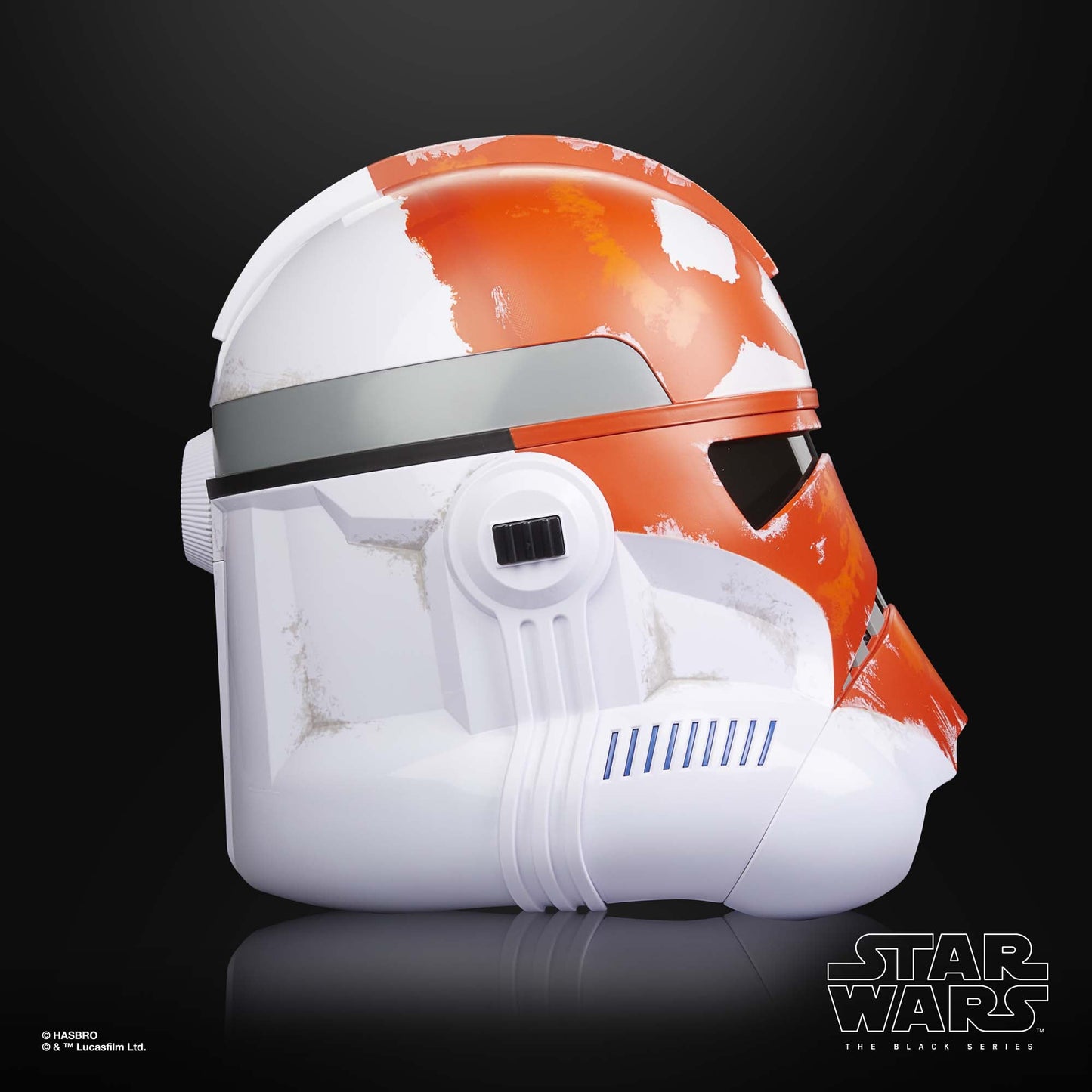 
                  
                    A premium full-scale Star Wars The Black Series Clone Trooper Helmet, adorned in the 332nd Ahsoka’s Clone Trooper design, features voice-changing technology to immerse fans in the Star Wars saga.
                  
                