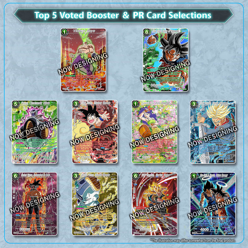 
                  
                    DRAGON BALL SUPER CARD GAME COLLECTOR'S SELECTION Vol.2 - A premium collector's set of 18 fan-favorite cards for the Dragon Ball Super Card Game. Packaged in a record-sized package.
                  
                