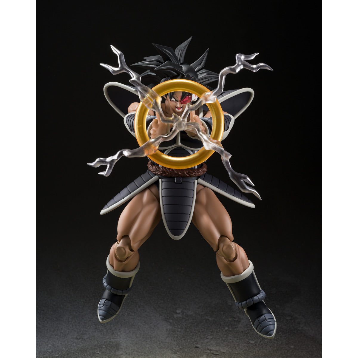
                  
                    An articulated 5.7-inch S.H.Figuarts Turles action figure from Dragon Ball Z: The Tree of Might. The figure is detailed with various accessories including a hand holding the Tree of Might fruit, cape, crossed arms, and an energy attack effect.
                  
                
