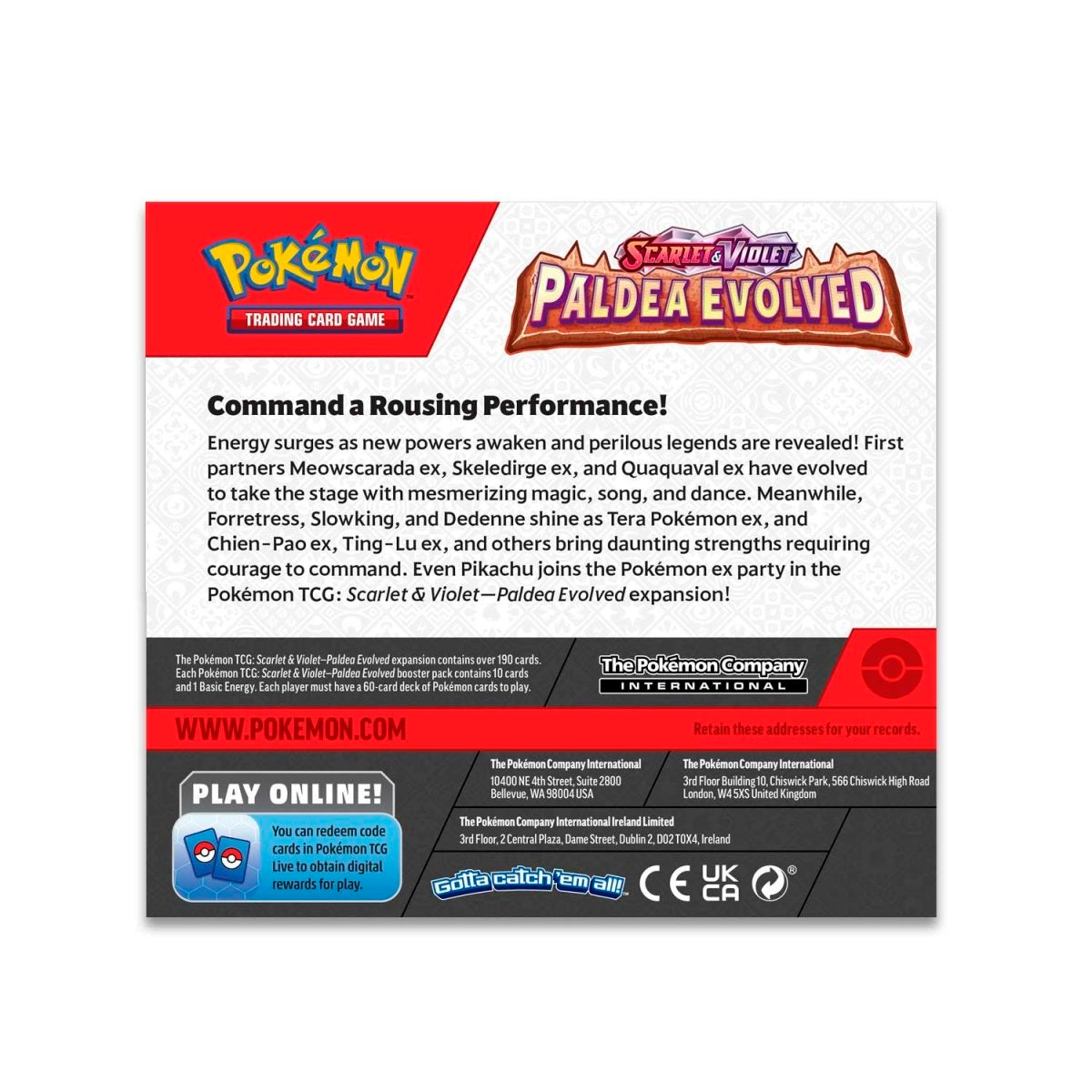 
                  
                    A Pokémon TCG: Scarlet & Violet—Paldea Evolved Booster Display Box from Generation Strange, containing 36 booster packs. Each pack promises a variety of 10 cards, including evolved forms of popular Pokémon and exciting newcomers.
                  
                