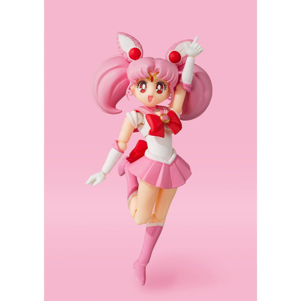 
                  
                    Sailor Chibi Moon Animation Color Edition SH Figuarts Action Figure - A 3.9-inch (10cm) tall articulated figure of Chibi Moon from the Sailor Moon series. Includes face plates, replacement wrists, alternate bangs, pink moon stick, and pedestals.
                  
                