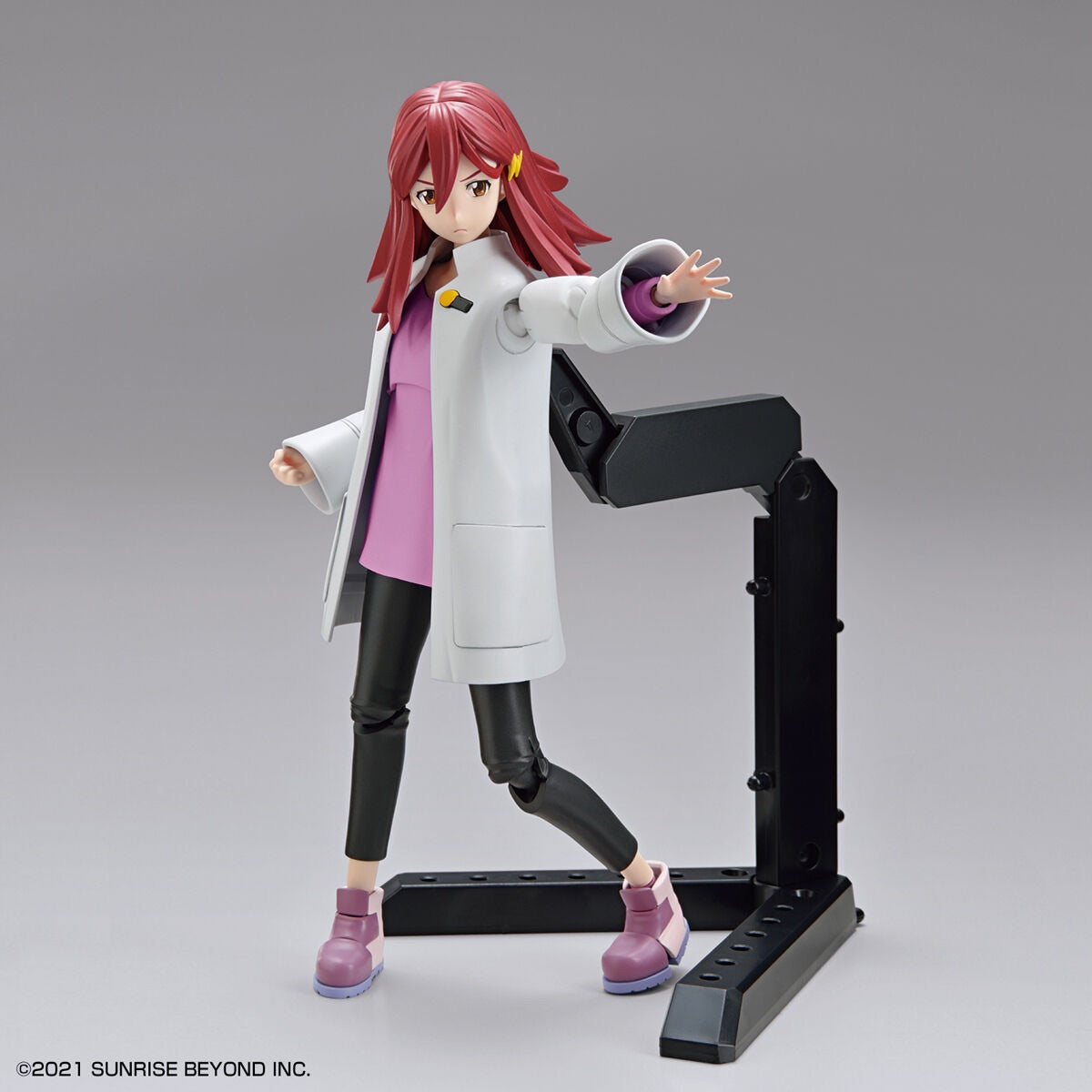 
                  
                    Image displaying Kyoukai Senki Figure-rise Standard Shion Shishibe Model Kit including figure of Shion Shishibe, interchangeable faceplates and hands, the AI mascot I-LeS Nayuta, a display stand, stickers, water transfer expression decals, and a set of instructions.
                  
                