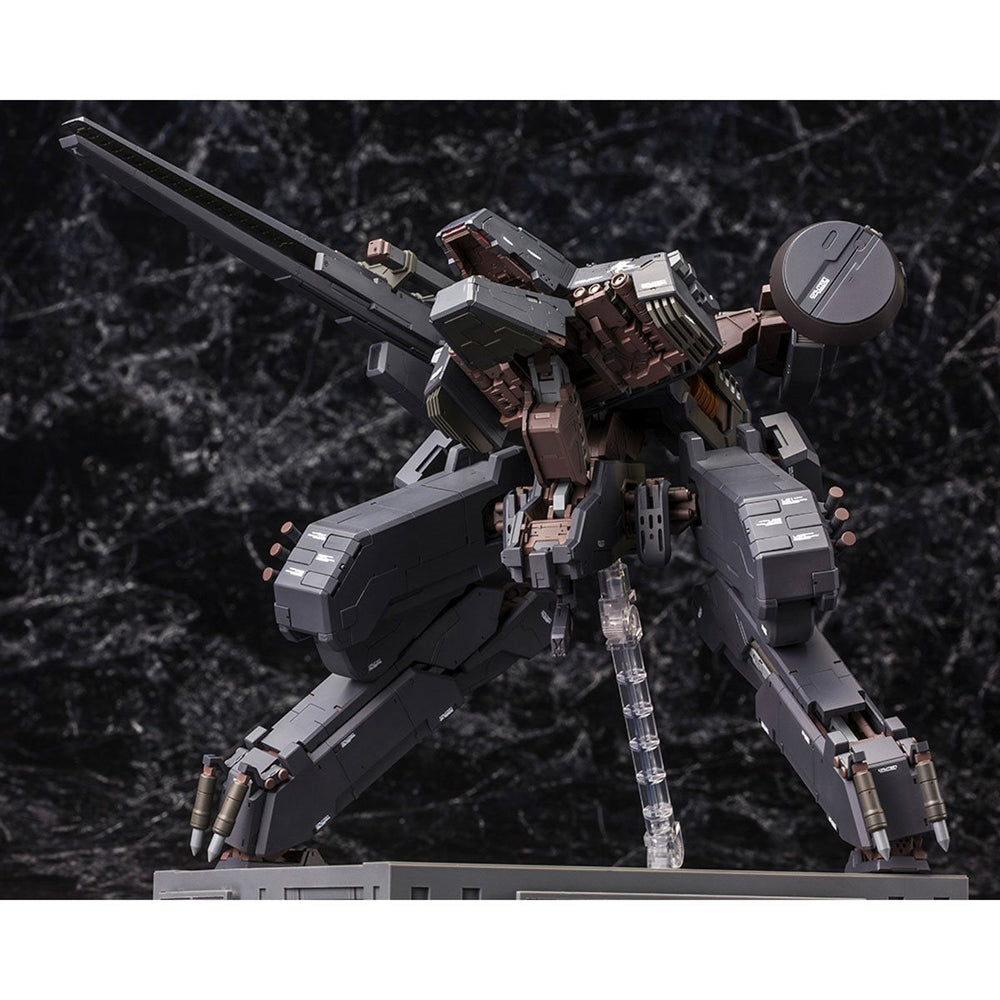 
                  
                    Metal Gear Solid METAL GEAR REX Black Version 1:100 Scale Model Kit featuring a sleek black REX, four unpainted mini-figures, new decals, and a hangar-themed base.
                  
                