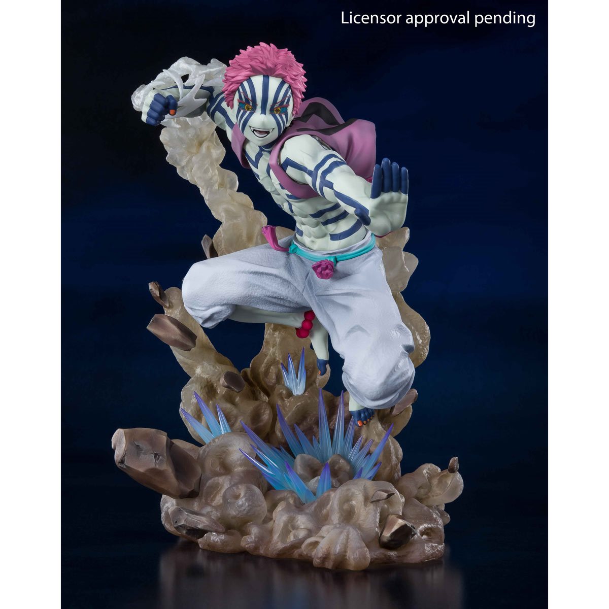 
                  
                    A striking FiguartsZERO Akaza (Upper Three) figure from "Demon Slayer: Kimetsu no Yaiba the Movie: Mugen Train", standing at 7.09 inches. The fixed-pose figure showcases Akaza's fierce battle expression.
                  
                