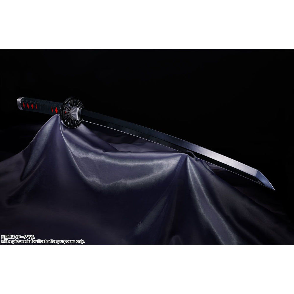 
                  
                    A life-sized Proplica replica of Tanjiro Kamado's Nichirin Sword from Demon Slayer: Kimetsu no Yaiba. The sword is made from ABS and diecast, featuring fine details, and can playback over 50 sounds from the anime.
                  
                