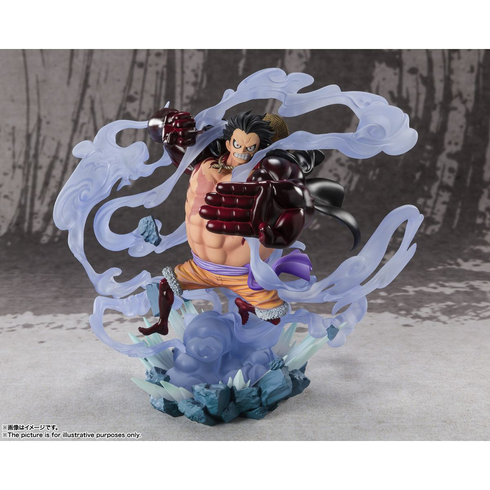 
                  
                    Monkey D. Luffy Gear 4 FiguartsZERO figure from One Piece, captured mid-battle, representing a moment from the intense Battle of Monsters on Onigashima.
                  
                