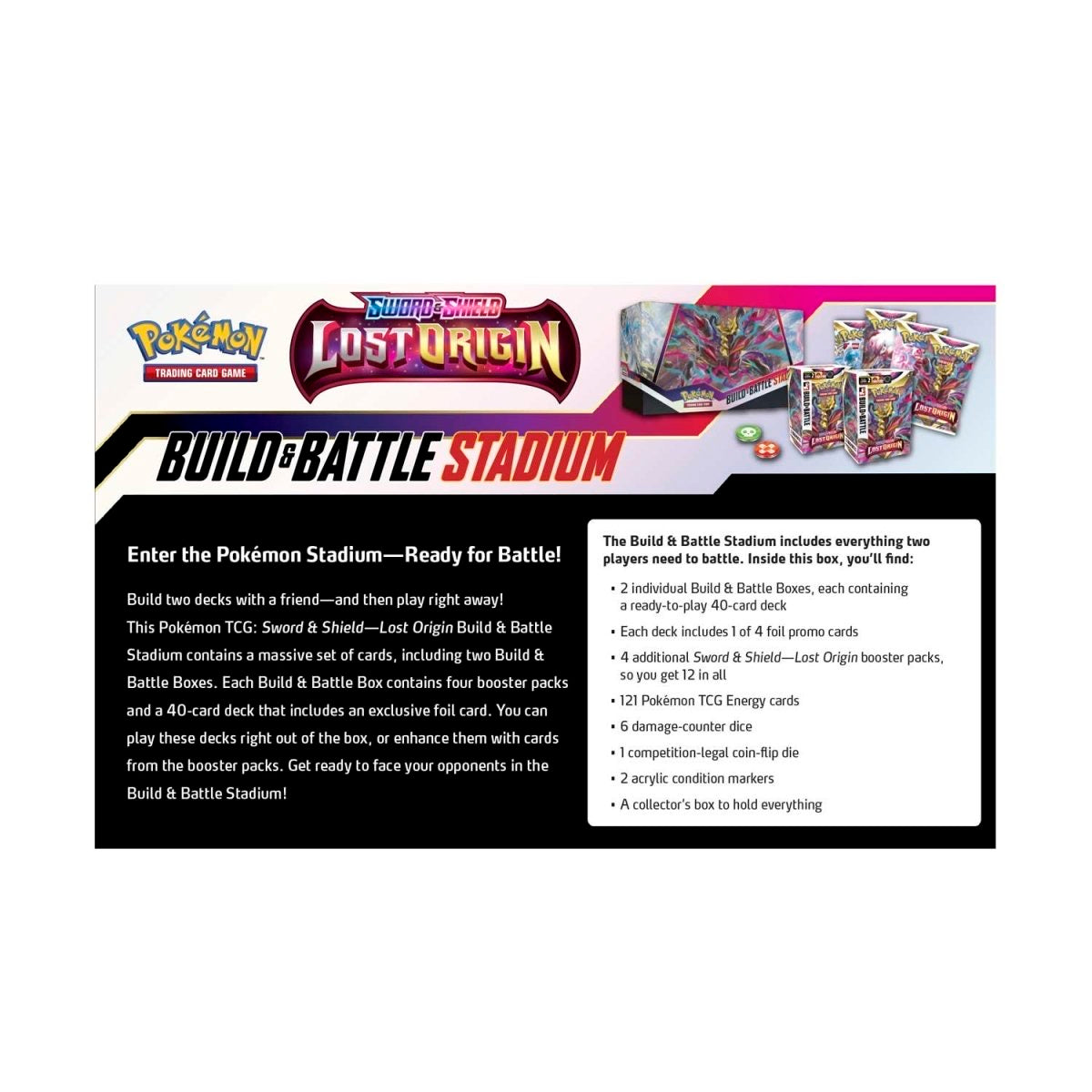 
                  
                    Pokemon TCG Sword & Shield-Lost Origin Build & Battle Stadium
                  
                