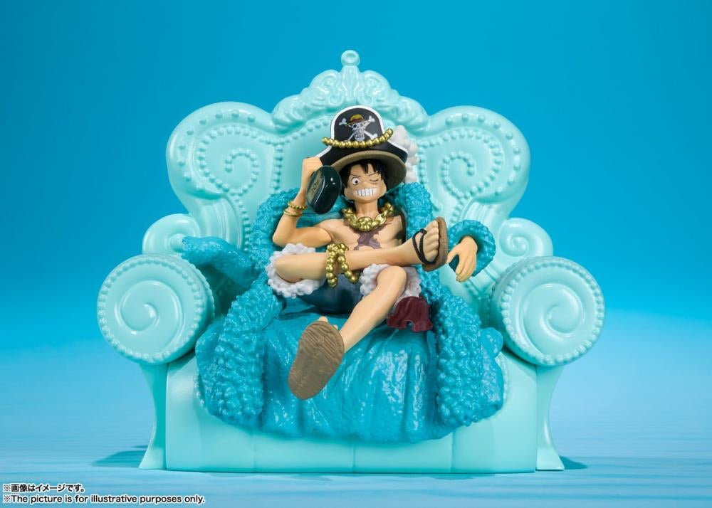 Monkey D. Luffy from TAMASHII BOX One Piece Volume 1 - A highly detailed plastic figure of Monkey D. Luffy, inspired by the 20th-anniversary illustration, featuring vibrant colors and intricate sculpting. Open box display for easy collection.